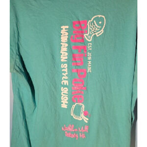 Big Fin Poke Mens Teal Short Sleeve T Shirt Size M